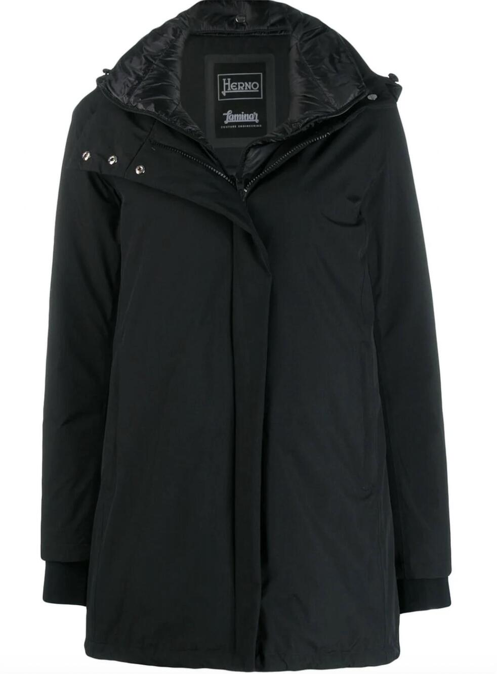 NEW HERNO women's laminar 2-layer a-shape coat in black